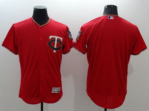 Twins Blank Red Flexbase Authentic Collection Stitched MLB Jersey